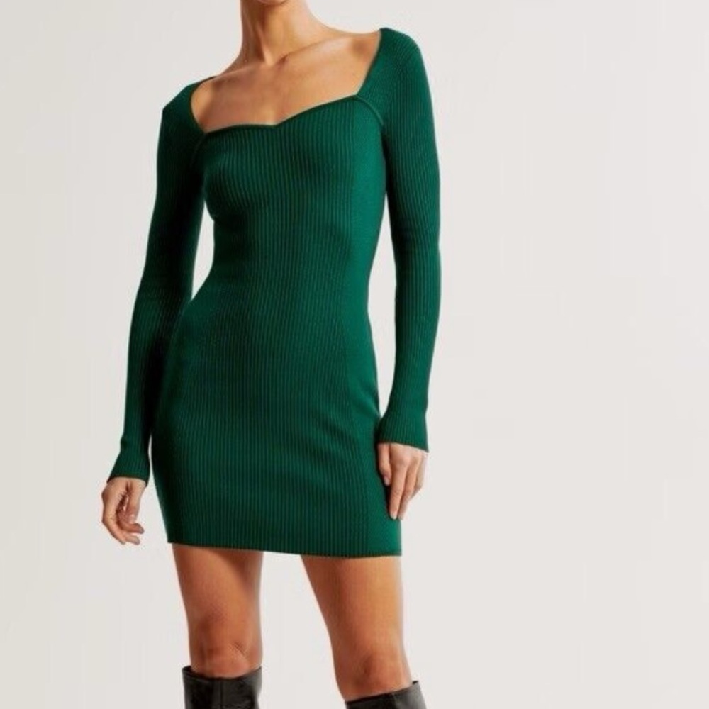 Emerald Green Abercrombie & Fitch  mini sweater dress - XS petite
